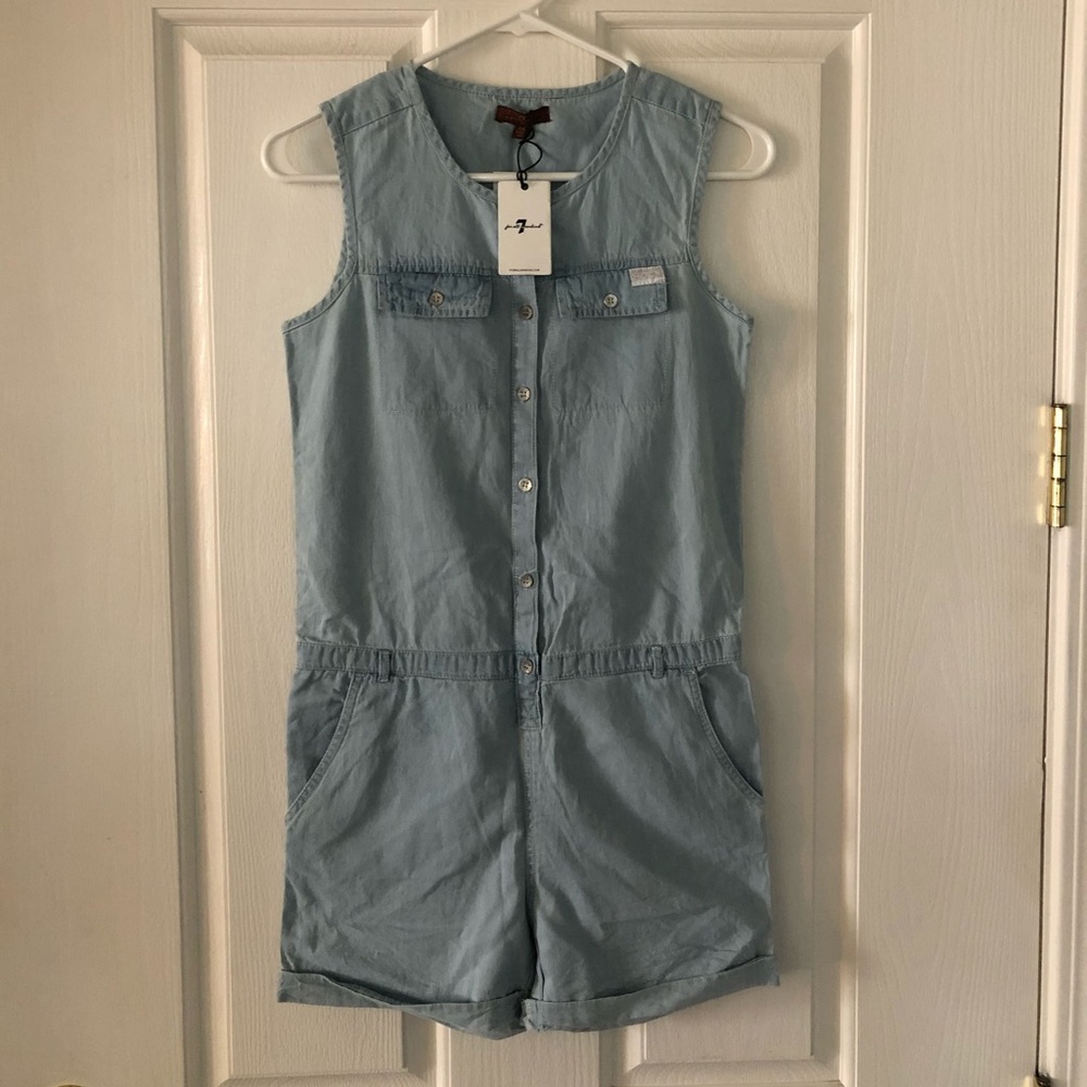 7 FOR ALL MANKIND “Denim Romper” Girls Size XL